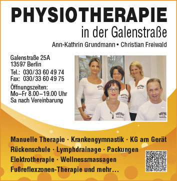 Physiotherapie, Rehabilitation, Massagen, Krankengymnastik Berlin