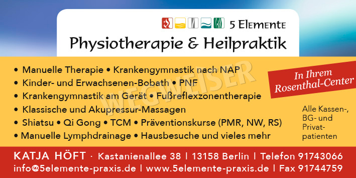 Physiotherapie, Rehabilitation, Massagen, Krankengymnastik Berlin